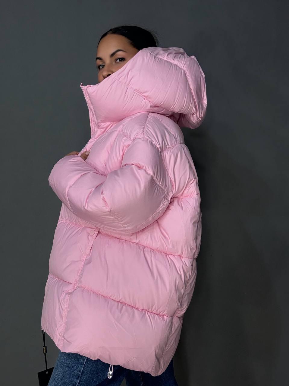 Куртка жіноча LADY YEP 10036 парка пуфер оверсайз з капюшоном р. 42 Рожевий (5577) - фото 2