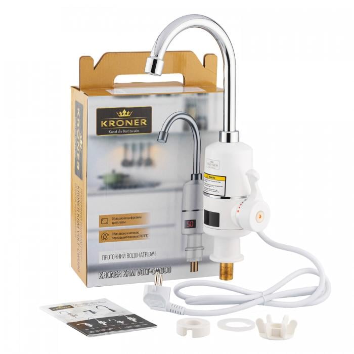 Проточний водонгрівач Kroner KRM Volt CW090 з дисплеєм (15524424)