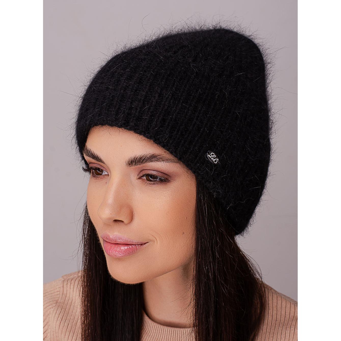 Шапка ангоровая Leks ТРЮФЕЛЬ в рубчик с отворотом утепленная флисом one size Черный (205078) - фото 1 Шапка ангоровая Leks ТРЮФЕЛЬ в рубчик с отворотом утепленная флисом one size Черный (205078) - фото 1