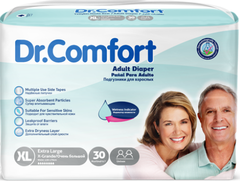 Подгузники для взрослых Dr Comfort Extra Large 120-170 см 30 шт. 8 капель Подгузники для взрослых Dr Comfort Extra Large 120-170 см 30 шт. 8 капель