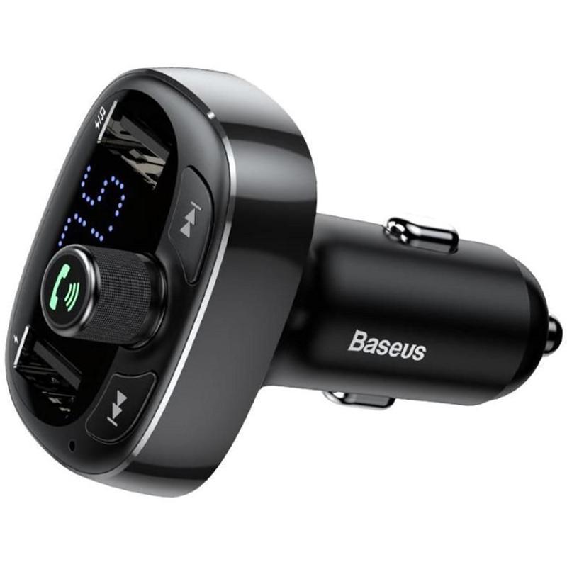 Модулятор Baseus CCTM-01 T-Typed Bluetooth MP3 Charger Car Holder Black - фото 2