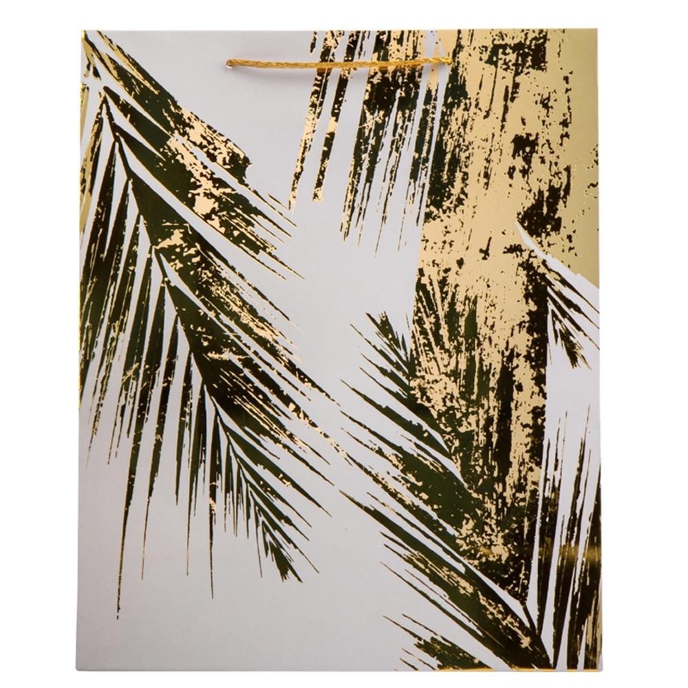 Набор подарочных пакетов Elisey Золотые листья 31х42 см 4 шт. Серый (9068-012)