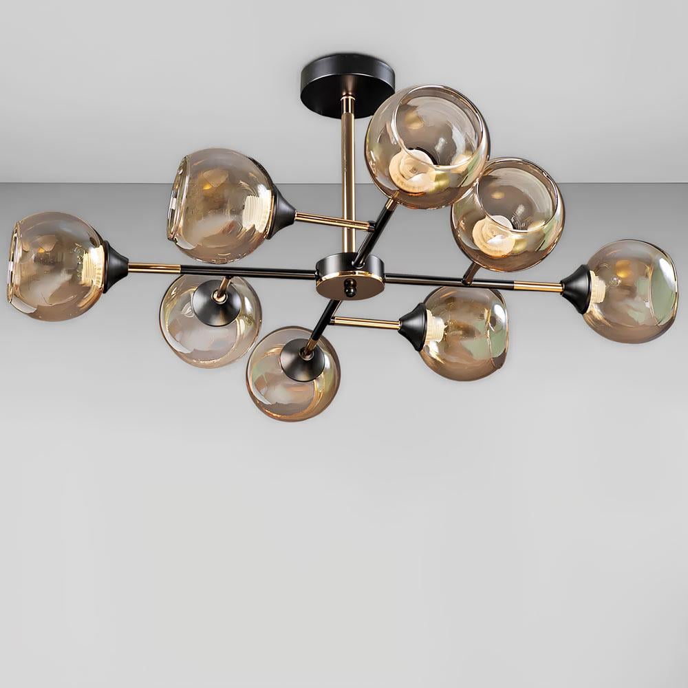 Люстра стельова Light House SN-20267-8 FGD/BK 780х780х290 мм Чорний/Золотий