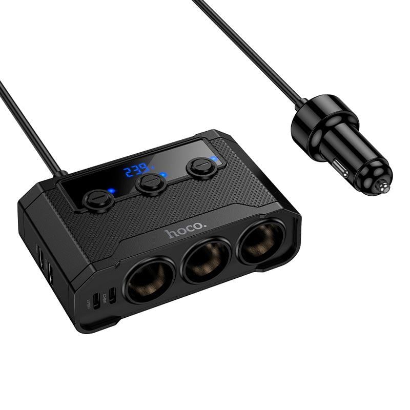 Разветвитель прикуривателя Hoco Z64 240 Вт Black (24408)