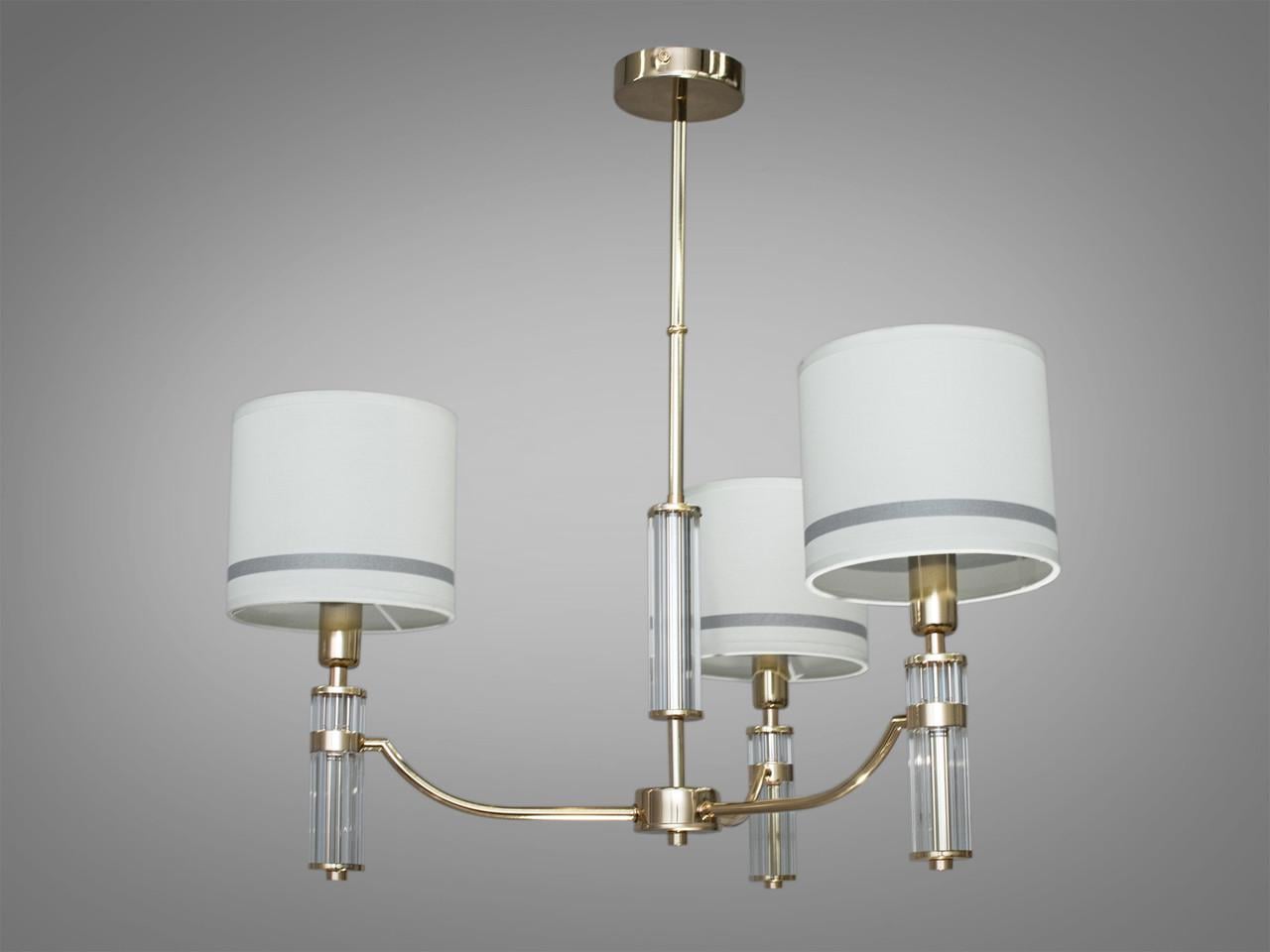 Люстра с абажурами на 3 лампы в спальню 1011-3G-LS Золотой (1664659607) Люстра с абажурами на 3 лампы в спальню 1011-3G-LS Золотой (1664659607)