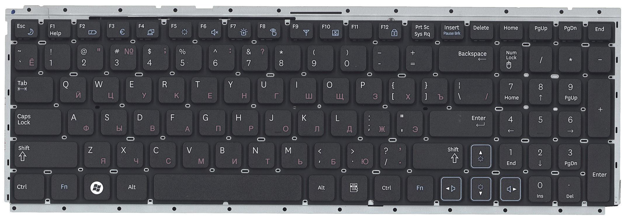 Клавиатура для ноутбука Samsung RC510/RV511/RV513/RV520 Black