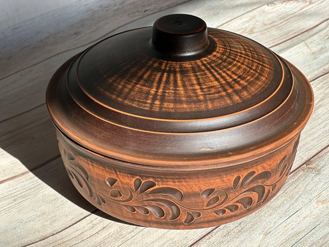 Горщик глиняний з кришкою 3 л (2553089923)