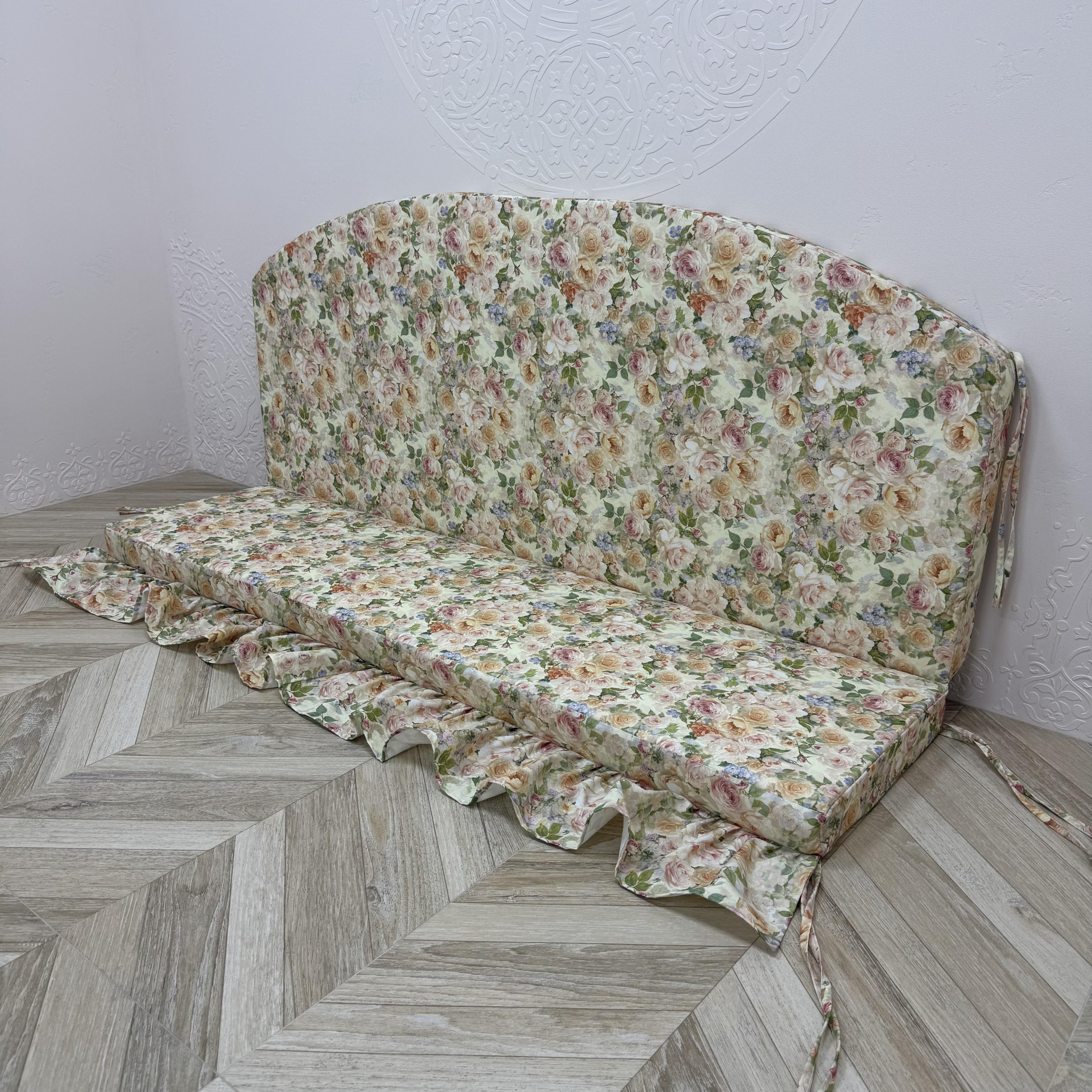 Матрас Comfort Home Nude roses на поддоны/качели/каркасы/садовую мебель с рюшей панама 170х60х40х5 см