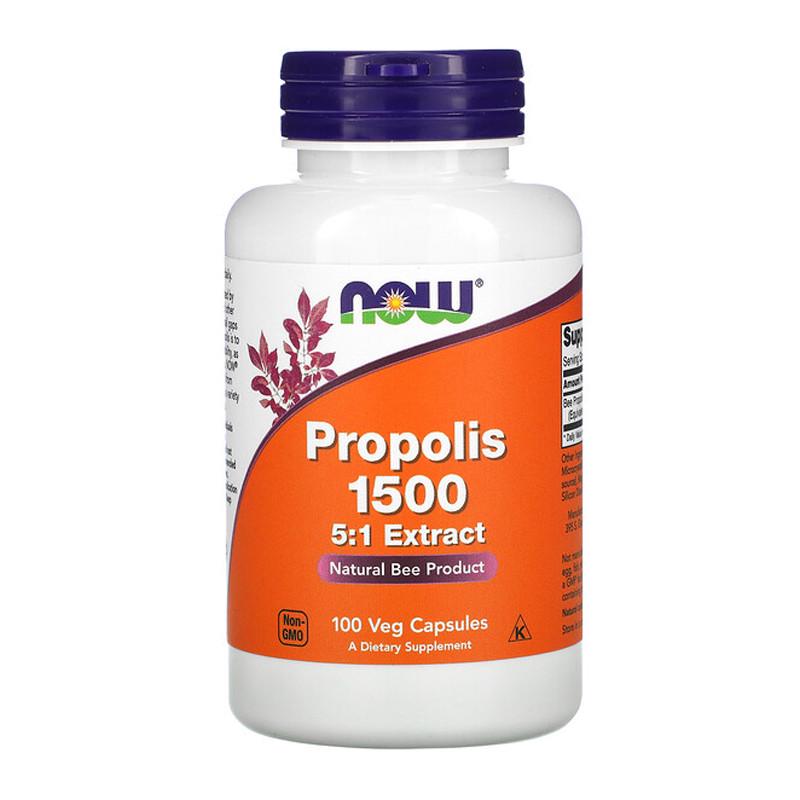 Бджолиний прополіс NOW Propolis 1500 5:1 Extract 100 капс. (09491-01)