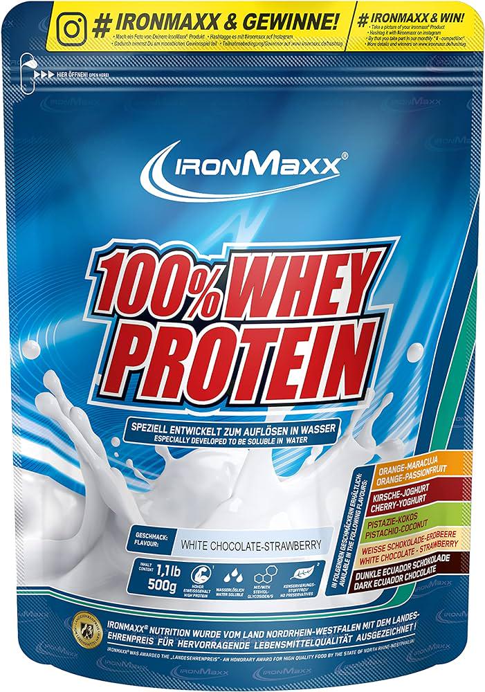 Протеин Ironmaxx 100% Whey Protein 500 g Strawberry-White chocolate