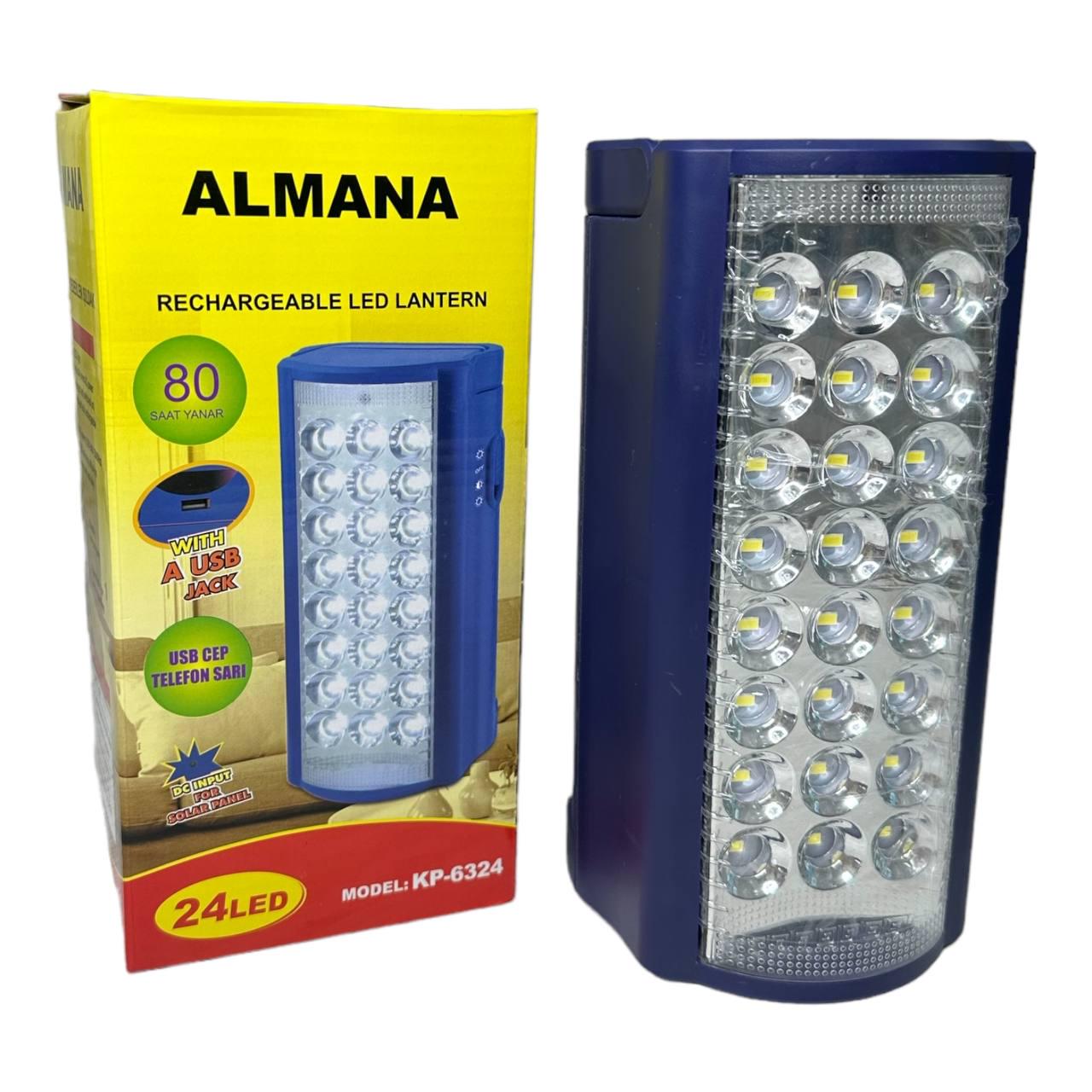 Аварійний світлодіодний ліхтар ALMANA ALMANA KP-6324 24 LED з Power bank Синій - фото 13