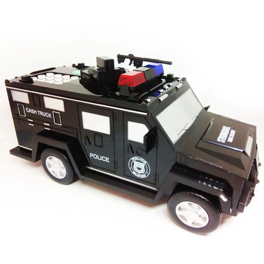 Электронная копилка с кодовым замком и отпечатком пальца в форме машины пластиковая 30,3x15,4x15,2 см Черный (opt-20340)