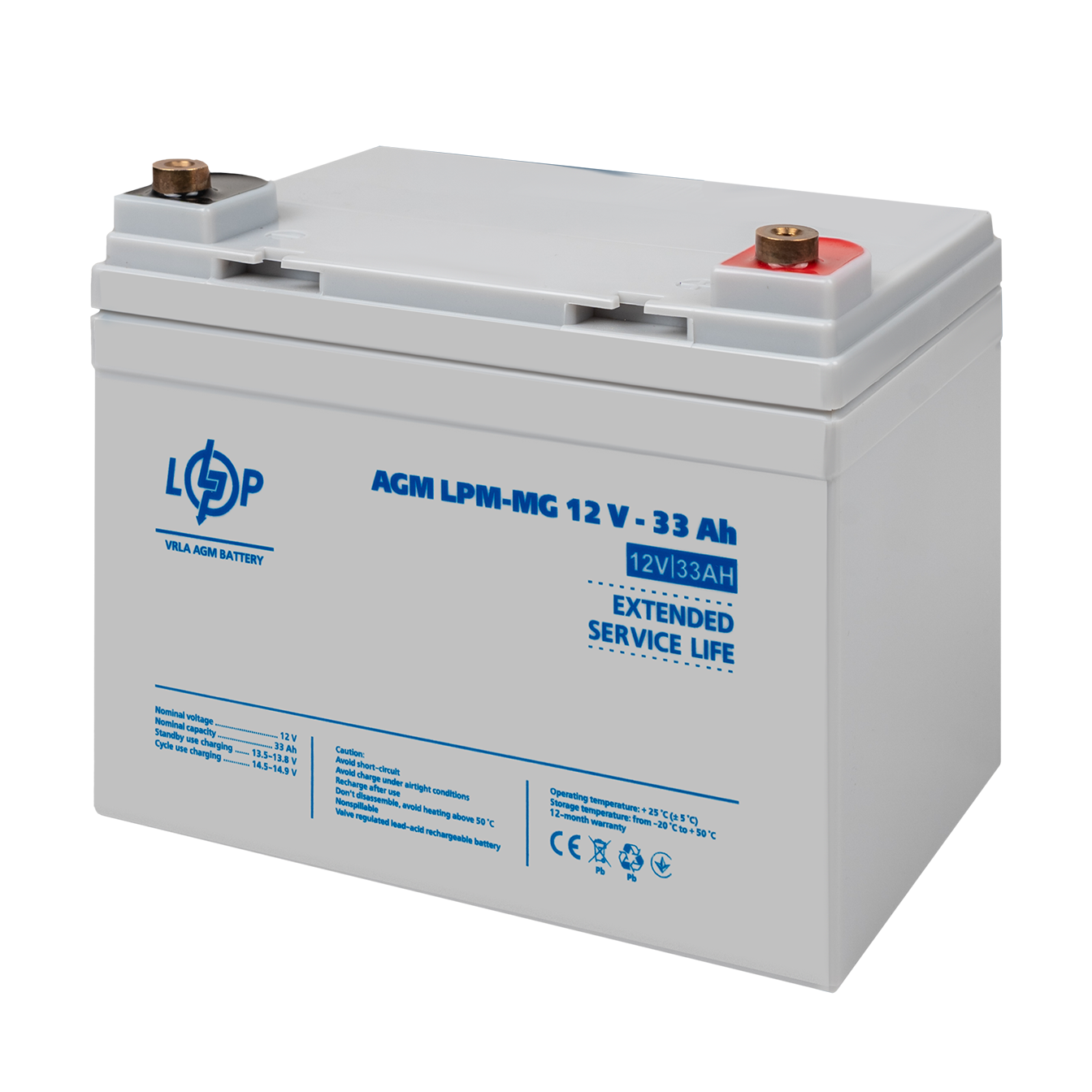 Акумулятор мультигелевий LogicPower LPM-MG 12V-33 Ah (26453507) - фото 3 Акумулятор мультигелевий LogicPower LPM-MG 12V-33 Ah (26453507) - фото 3