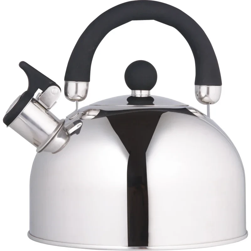 Чайник для плиты н/ж сталь со свистком и нейлоновой ручкой 2,5 л Черный (MX-12386E) - фото 1
