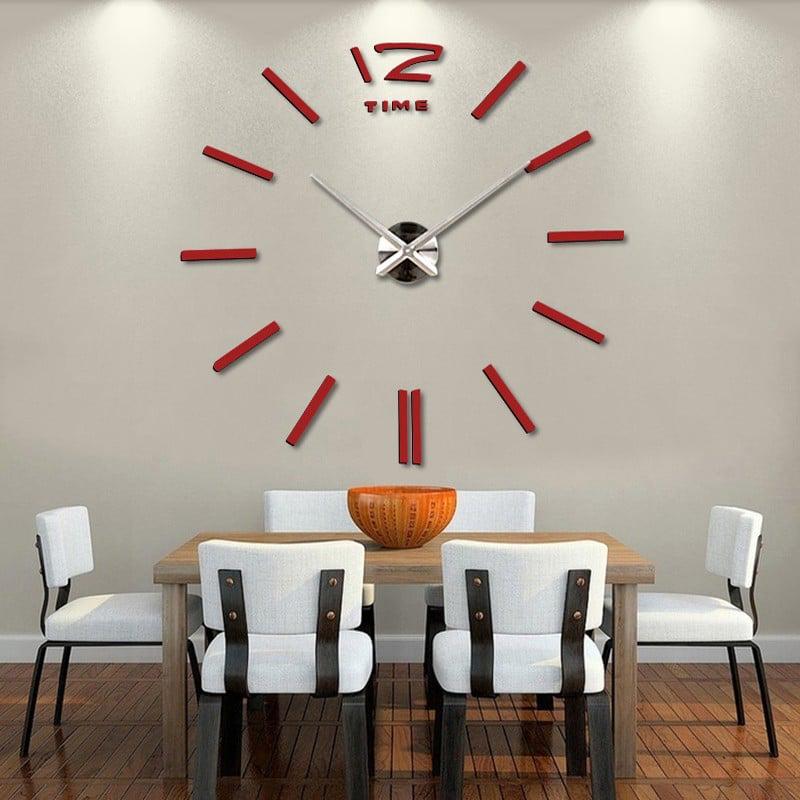 Часы настенные 3D Time Палочки 100 см Красный