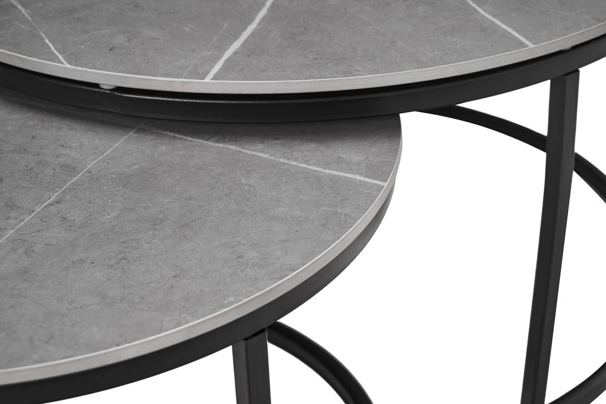 Журнальный стол Лоренза комплект 2 шт. 800х450 мм/600х400 мм Петра грей/Черный (30995655) - фото 4 Журнальный стол Лоренза комплект 2 шт. 800х450 мм/600х400 мм Петра грей/Черный (30995655) - фото 4