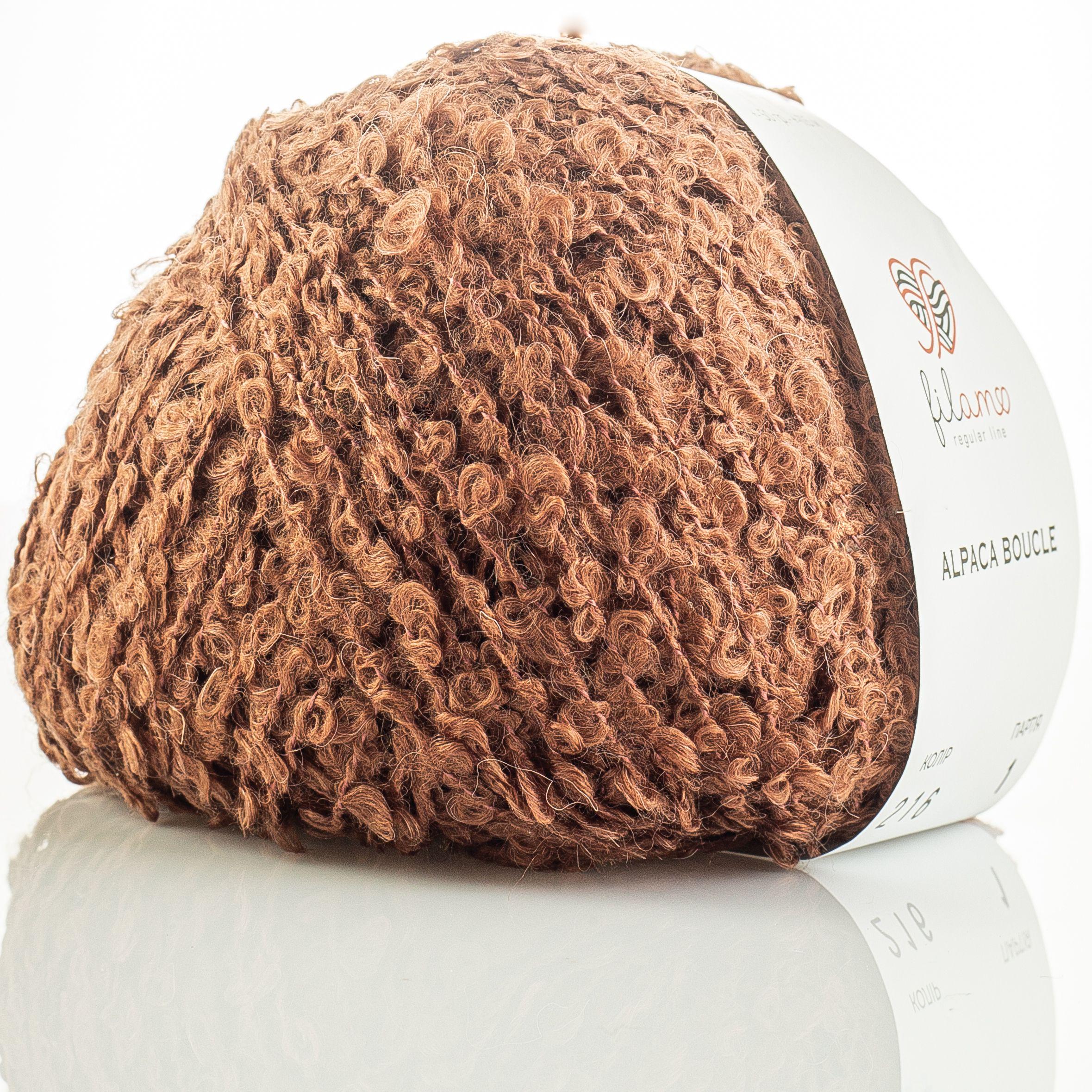 Пряжа букле Filamo Alpaca Boucle 216 молочный шоколад (3949)