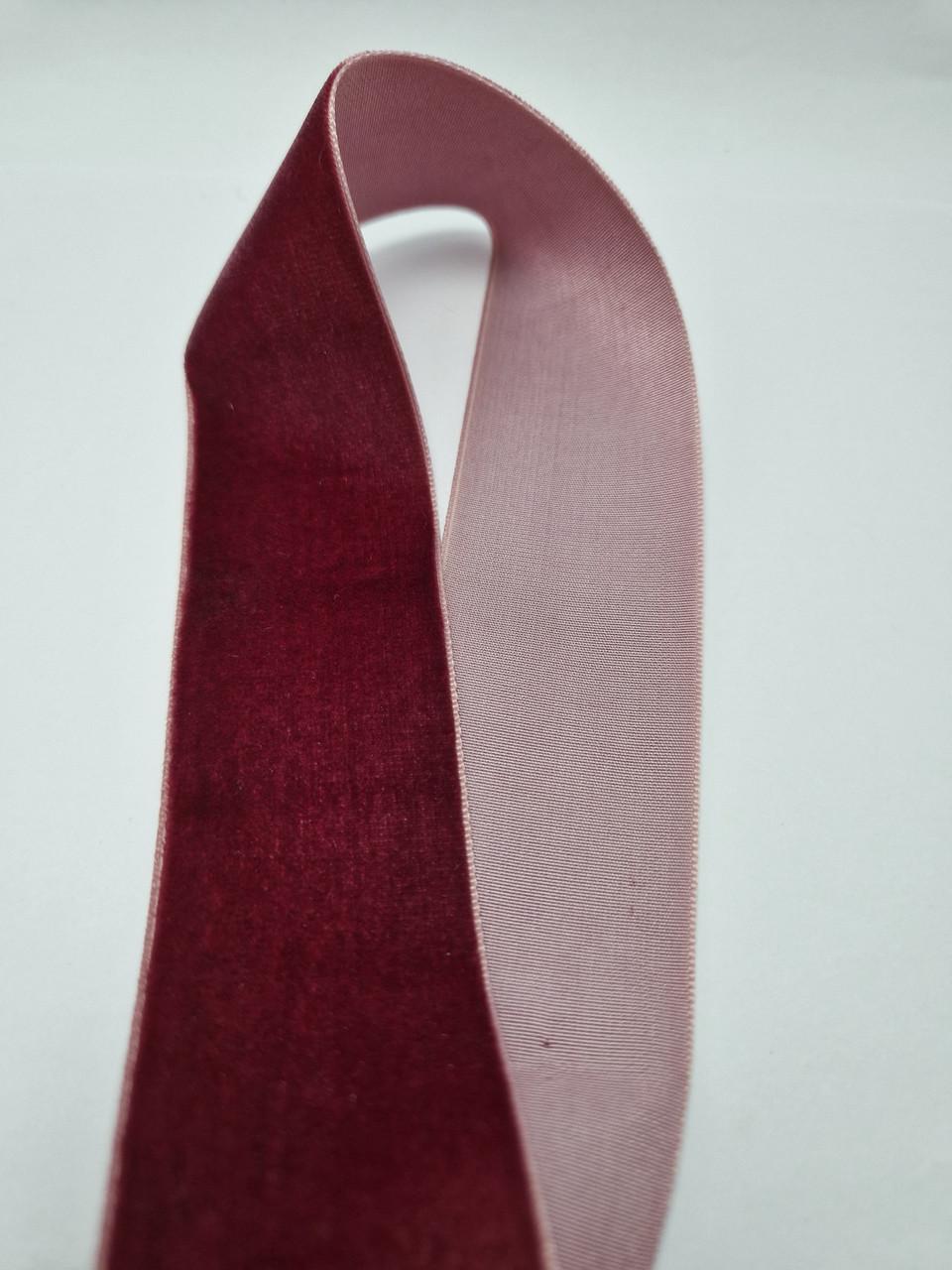 Лента бархатная 4 см Винный (1834340257)