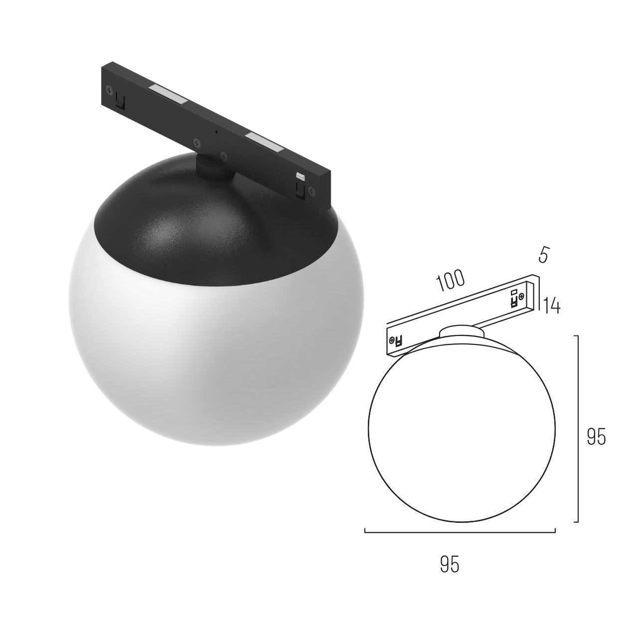 Світильник магнітний трековий MERALLI WHITE BALL 6W 3000K/6000K регульована WIFI 2,4G TUYA Білий (TRVBWB006) - фото 2 Світильник магнітний трековий MERALLI WHITE BALL 6W 3000K/6000K регульована WIFI 2,4G TUYA Білий (TRVBWB006) - фото 2