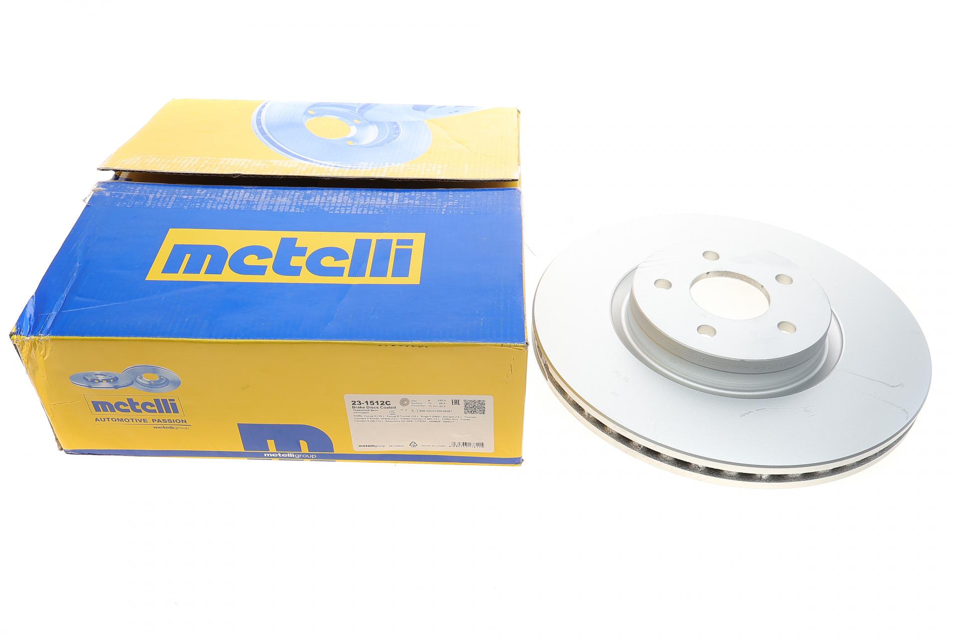 Тормозной диск передний METELLI для Ford Focus/Kuga II 07-/Connect 13-320x25 мм (23-1512C)