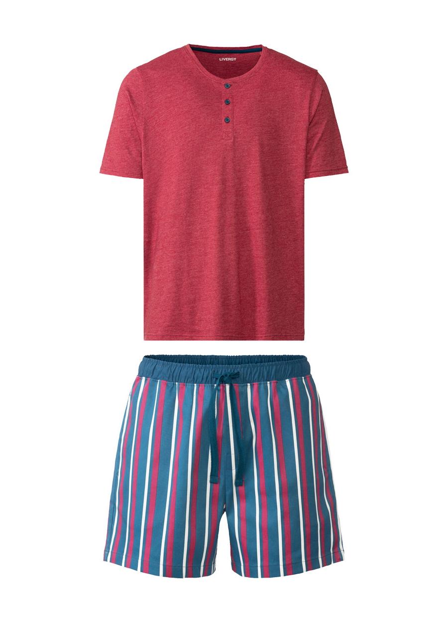 Мужская пижама футболка/шорты Livergy 372061 S Бордовый (75758)