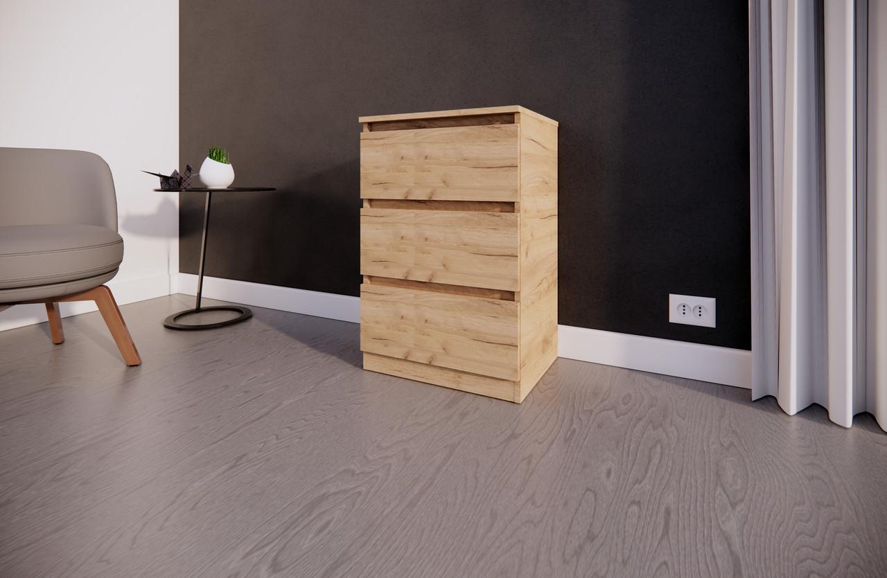 Комод MEBEX на 3 ящика 60х40х77,4 см Дуб Крафт (VM3B600DC) - фото 5 Комод MEBEX на 3 ящика 60х40х77,4 см Дуб Крафт (VM3B600DC) - фото 5