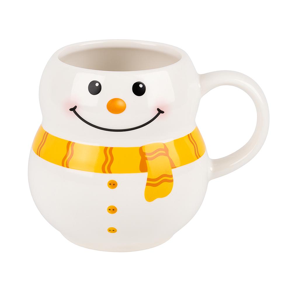 Чашка новогодняя с крышкой снеговик 350 мл Желтый - фото 7 Чашка новогодняя с крышкой снеговик 350 мл Желтый - фото 7
