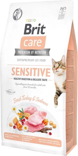 Корм беззерновий для вибагливих кішок Brit Care Sensitive Digestion&Delicate Taste з індичкою і лососем 7 кг (894/7) - фото 1