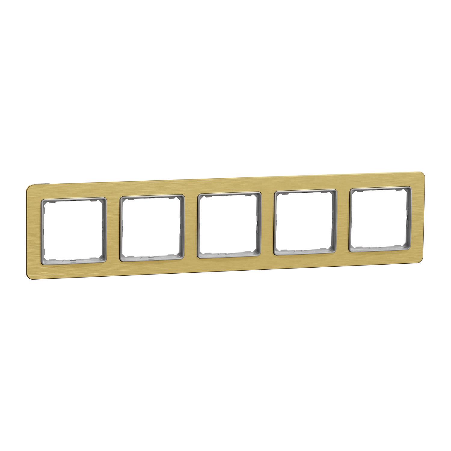 Рамка пятиместная Schneider Electric Sedna Elements постовая Золотой матовый (SDD371805)