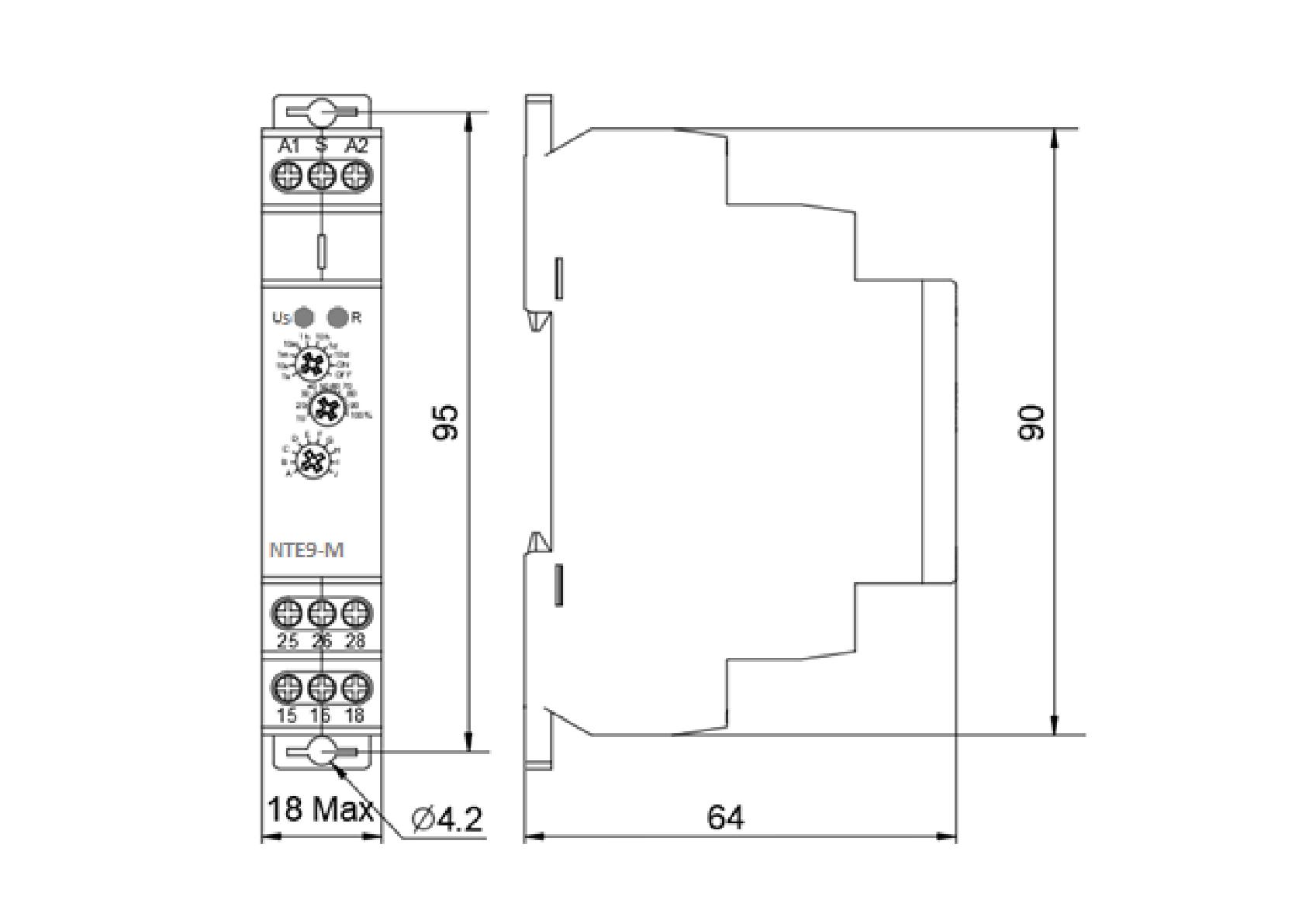 Реле часу багатофункціональне Аско NTE9-M2 16А 12-240В AC/DC 1с-10 днів (A0010240006) - фото 6