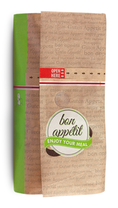 Крафт пакет для фаст-фуда с отрывной застежкой 215x60x240/170 мм