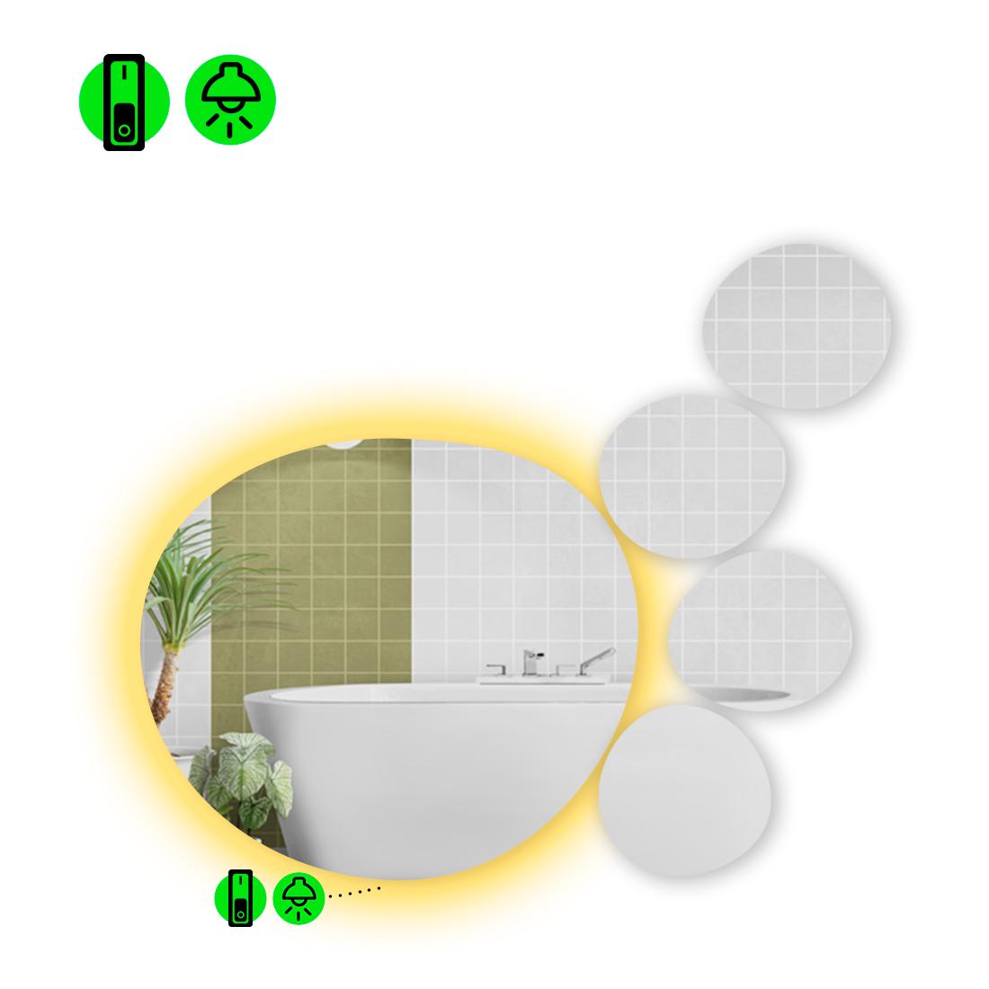 Зеркало с LED подсветкой Acqua 2 с механическим включателем 120x120 см (8738774)