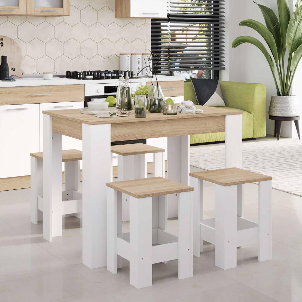 Табурет Эверест Т-1 2 шт. Дуб Сонома/Нимфея Альба (DTM-071144) - фото 3