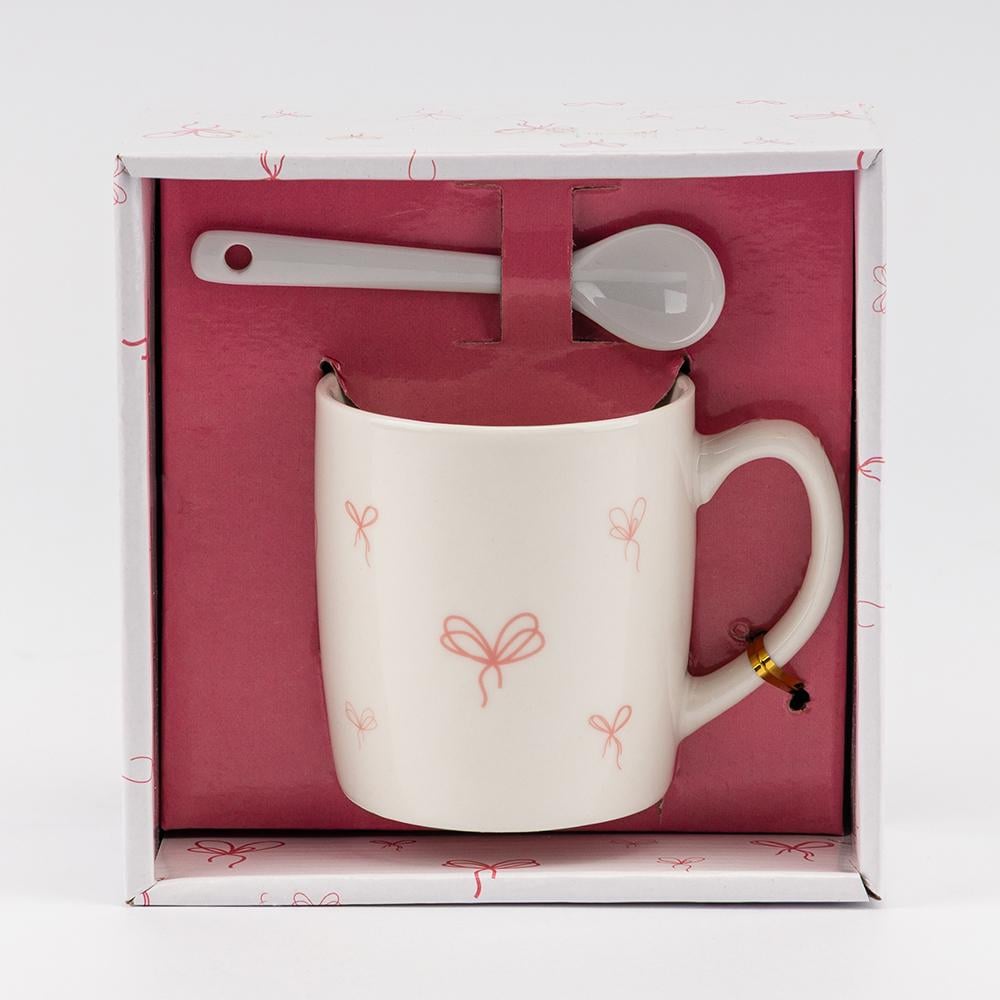 Чашка з ложечкою Рожеві бантики 200 мл (9250-010) - фото 3 Чашка з ложечкою Рожеві бантики 200 мл (9250-010) - фото 3