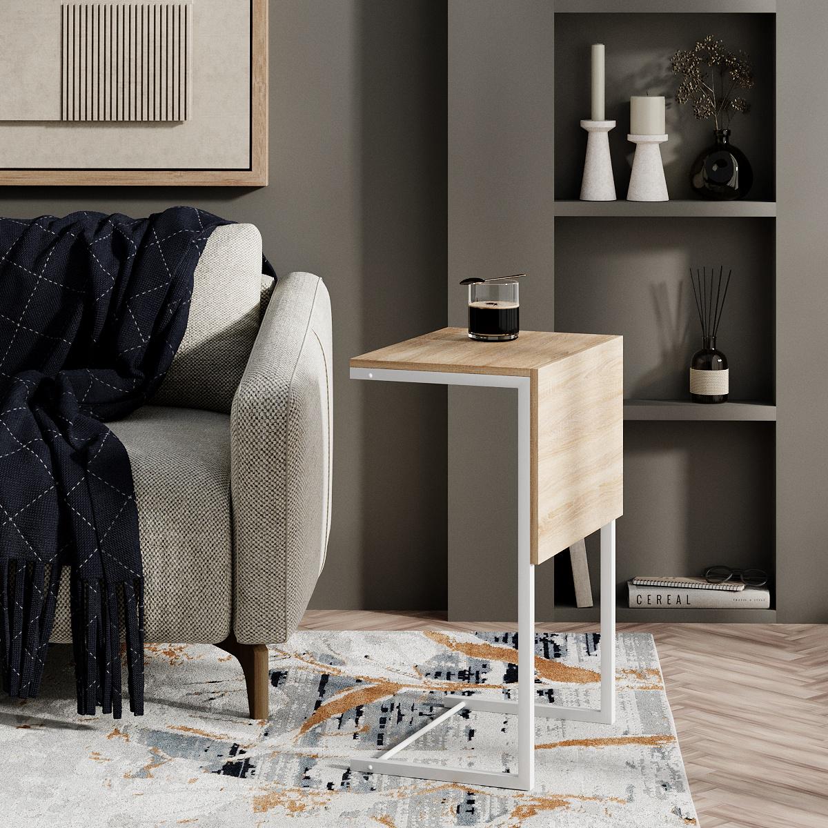 Стіл-трансформер Art In Head Just Fiji 654х327х442 мм Дуб сонома/Білий - фото 4 Стіл-трансформер Art In Head Just Fiji 654х327х442 мм Дуб сонома/Білий - фото 4