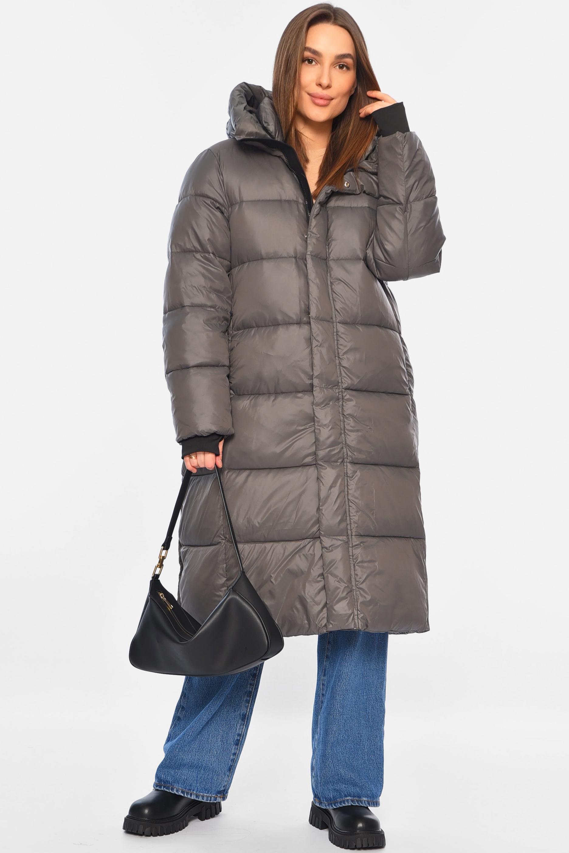 Куртка женская удлиненная еврозима M Темно-серый (195801) Куртка женская удлиненная еврозима M Темно-серый (195801)