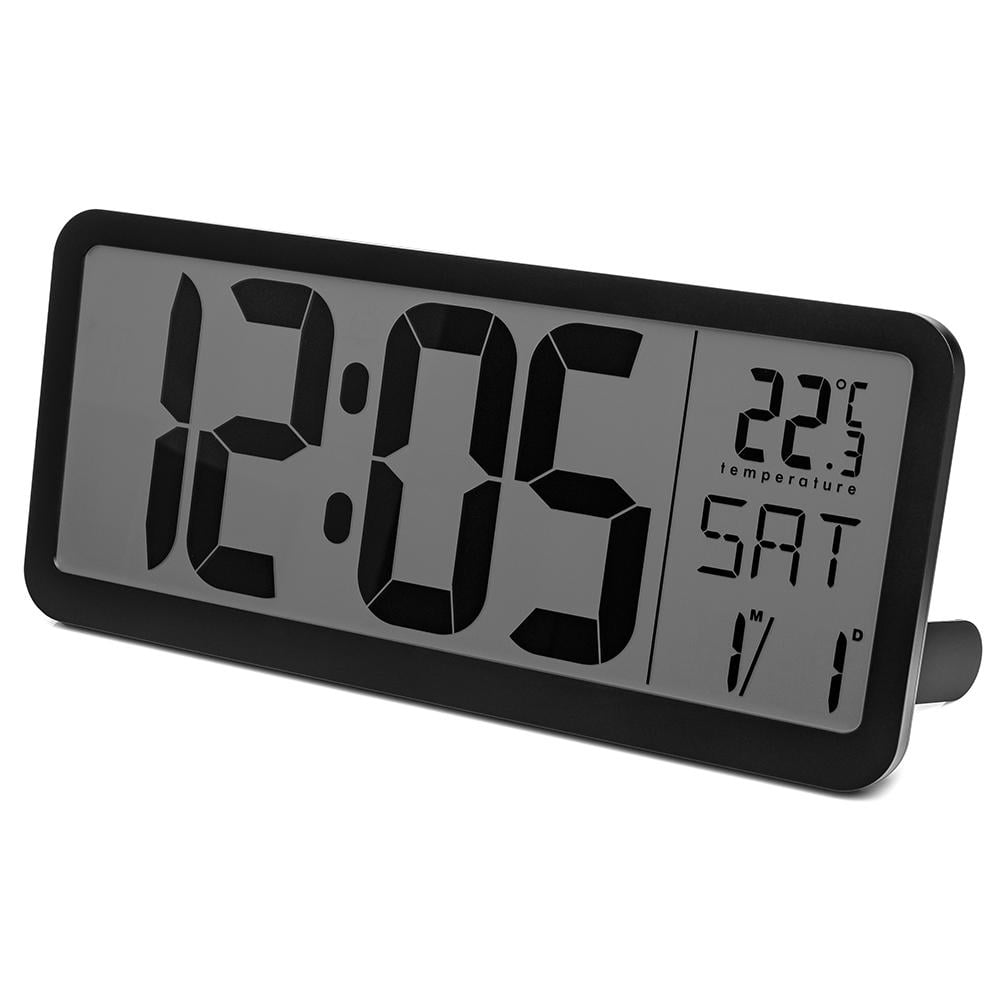 Часы настольные/электронные LOSSO Premium Large LCD с термометром Черный (364340031)