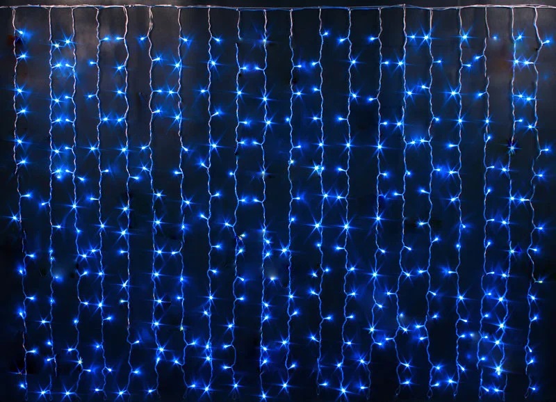 Светодиодная гирлянда Xmas 600 Led 8х1,5 м штора Синий (1634105105)