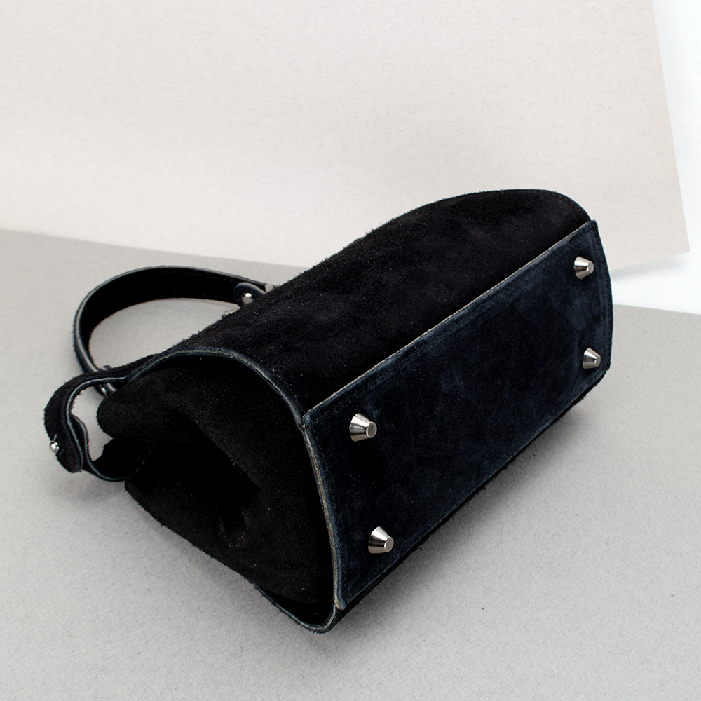 Сумка жіноча Virginia Conti 03736 замшева на застібці Чорний (2385248356) - фото 3