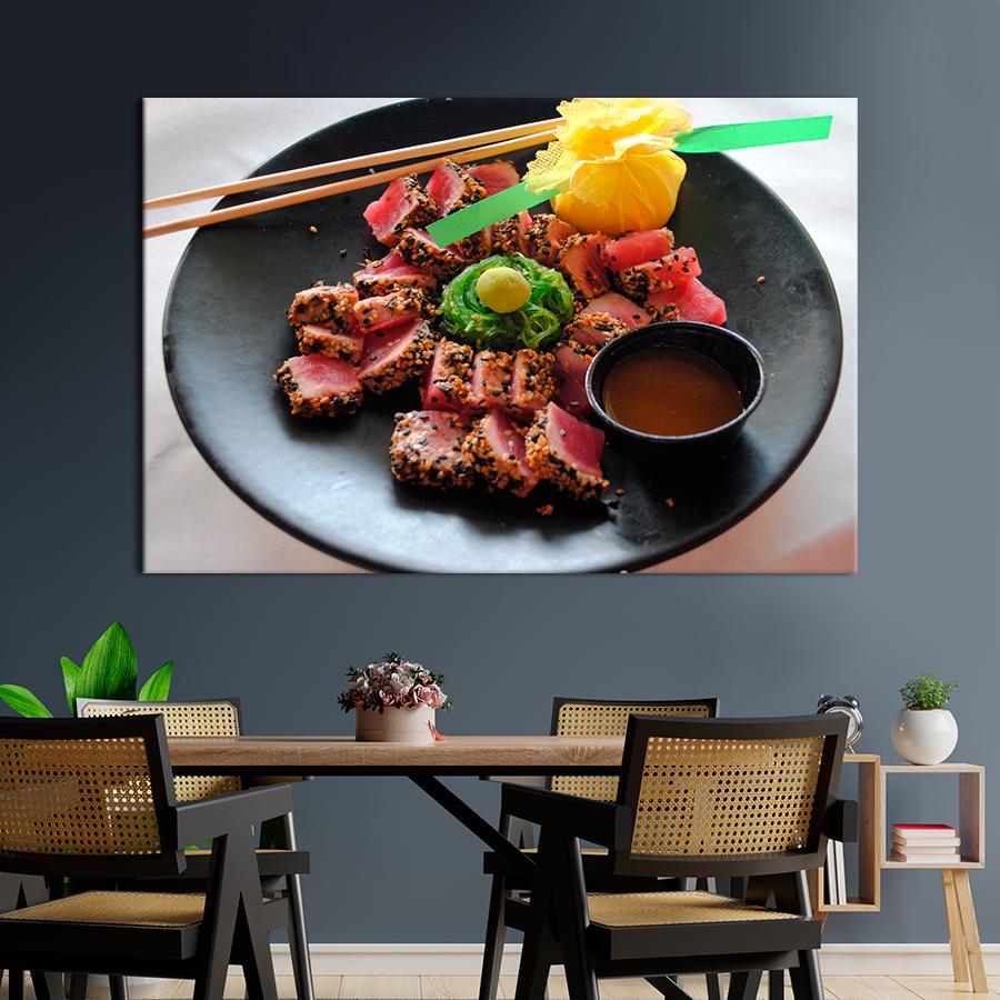 Настенний декор Японский тунец сашими татаки 80x54 см (A539-1)