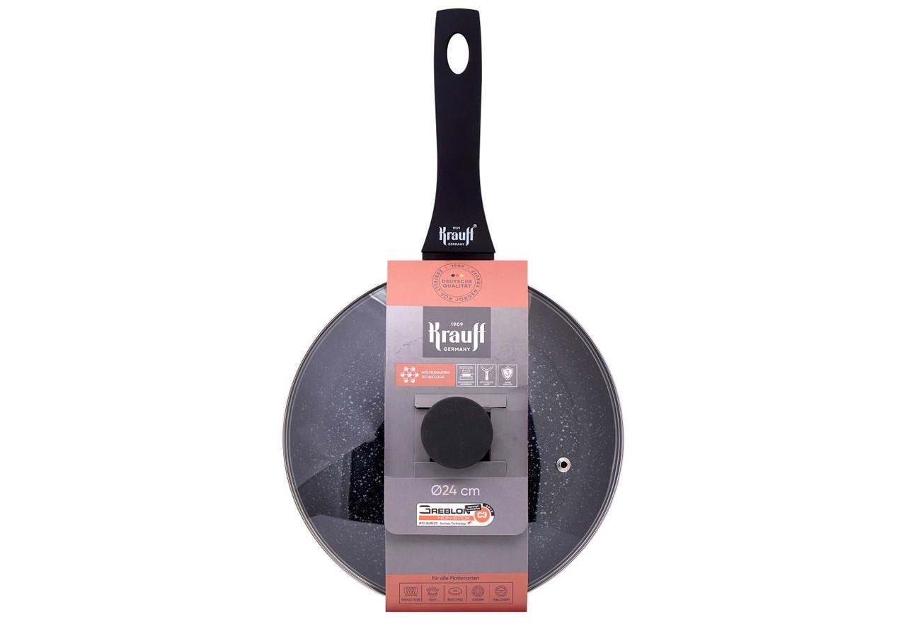 Сковорода Krauff 88-222-108 с антипригарным покрытием с крышкой 24 см (2568815547)