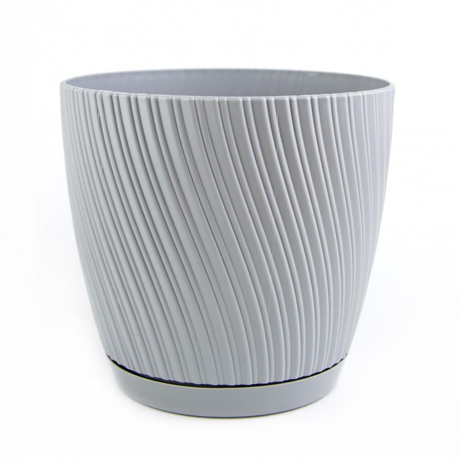 Горшок для цветов Form-Plastic Мика круглый 10 л 27х24 см Платина (7752762925)