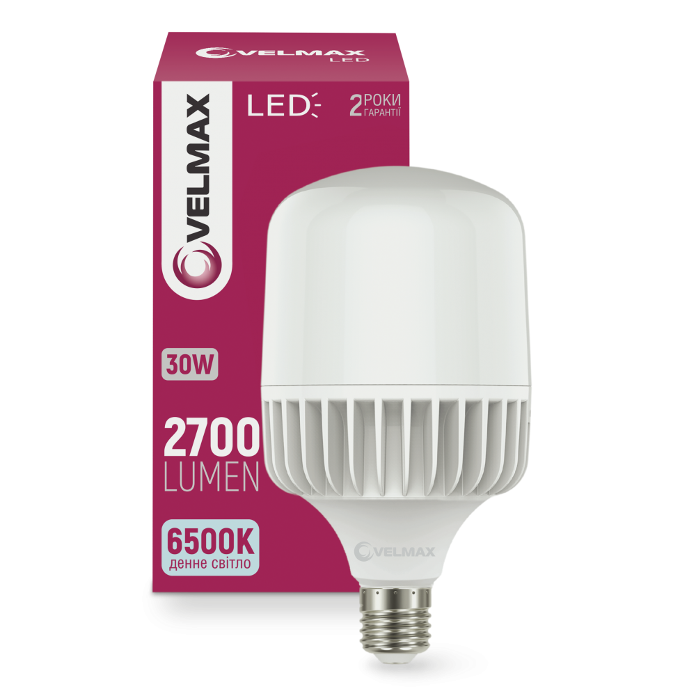 LED-лампа Velmax V-A80 30W Е27 6500K 2700 Lm (28688630)