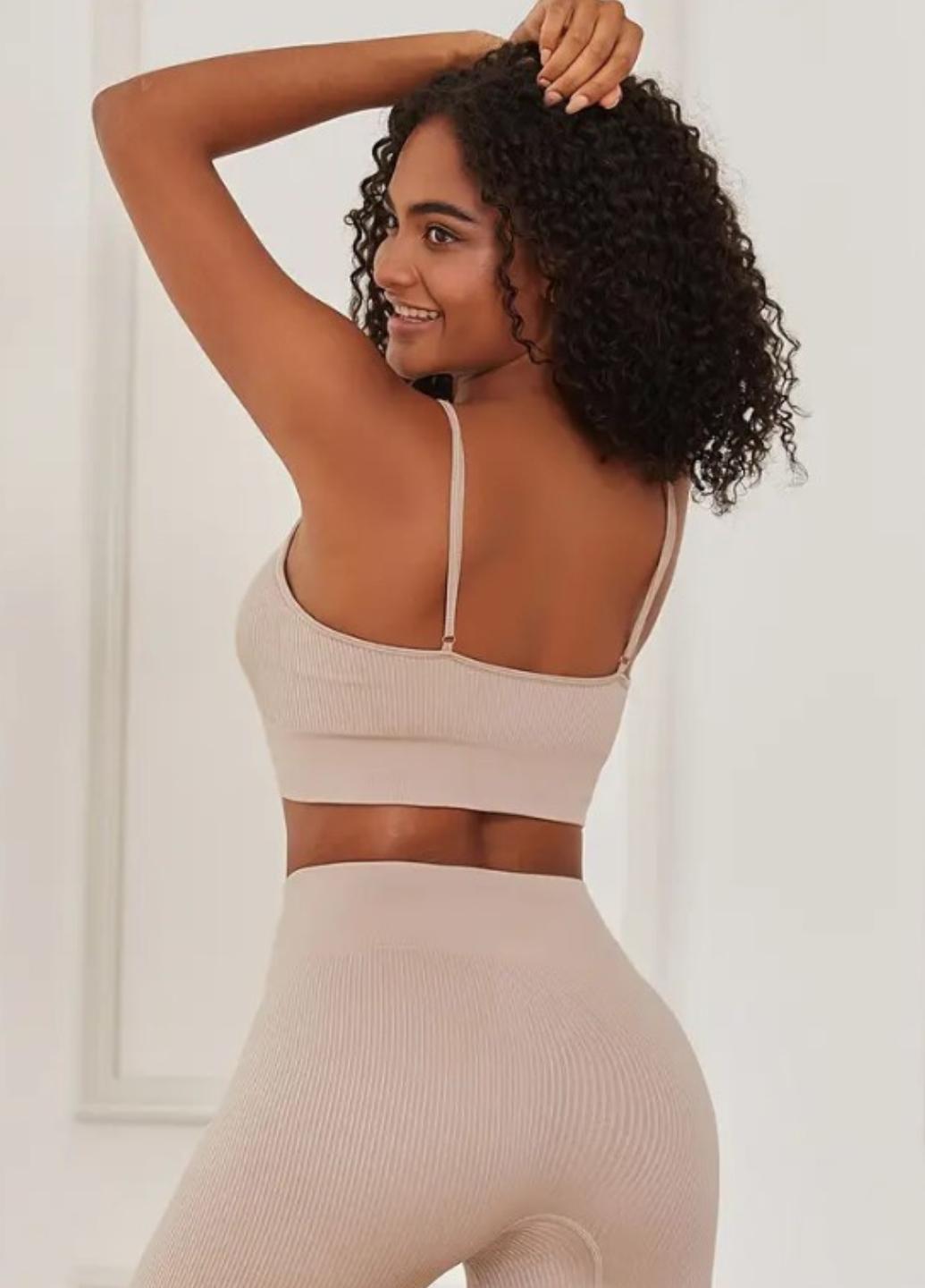 Топ спортивный женский Sport Comfort A002 в рубчик L Кофейный (1944-46-02) - фото 3