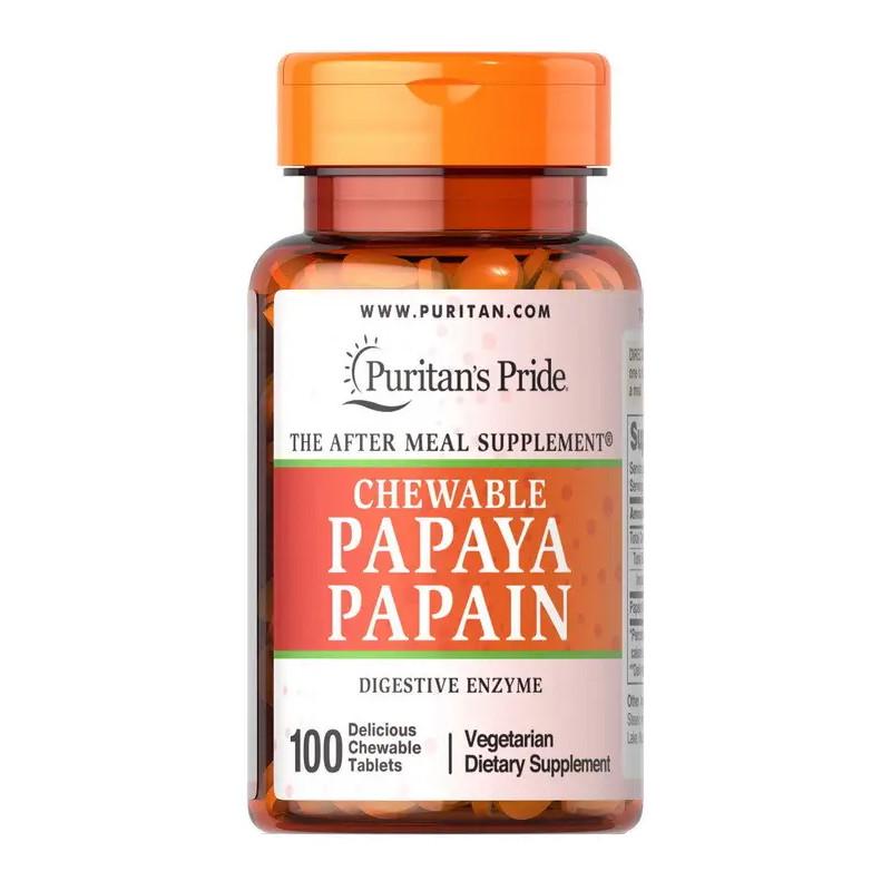 Папаин Puritan's Pride Papaya Papain Chewable 100 капс. (07308-01) Папаин Puritan's Pride Papaya Papain Chewable 100 капс. (07308-01)