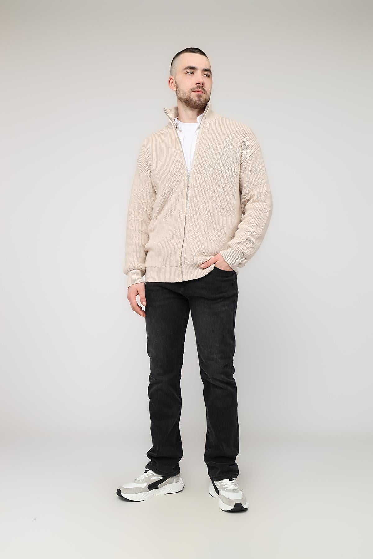 Кофта на молнии мужская Yuki ЦБ-00283943 р. 50 Бежевый (SKT001084209)