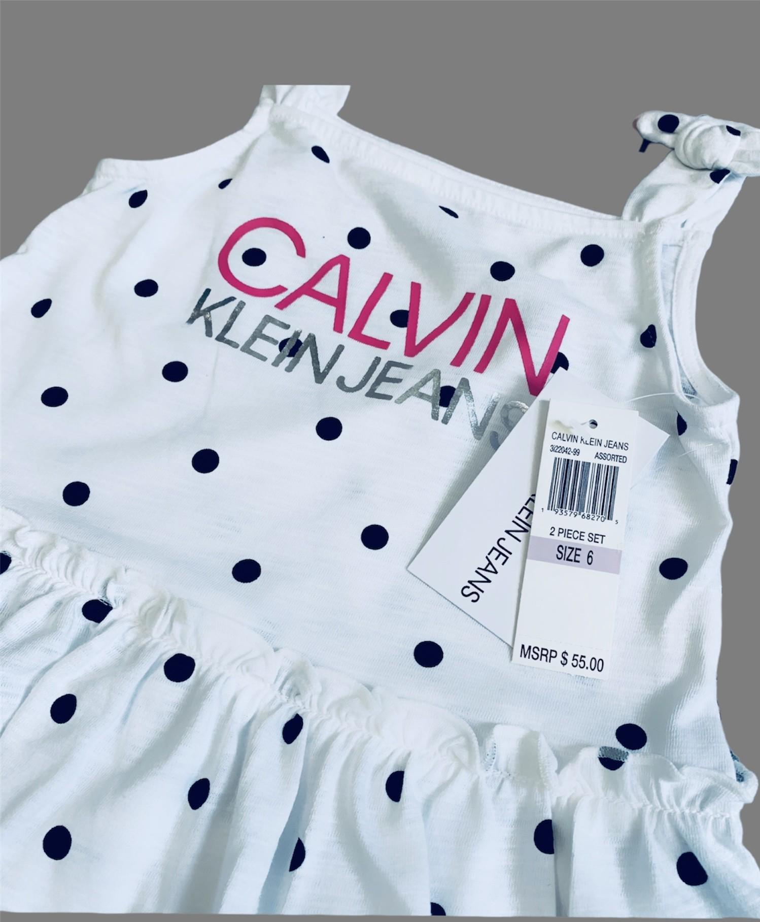 Комплект Calvin Klein шорты и туника 6 лет 116 см Черно-белый - фото 4