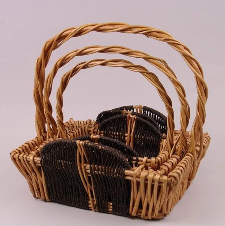 Комплект корзин из лозы 3 шт. (37905)