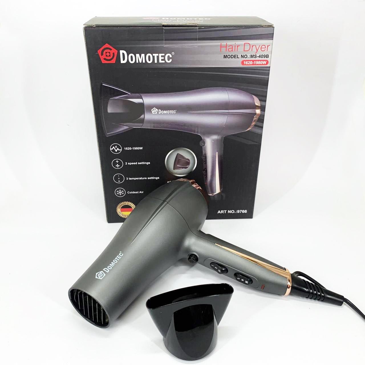 Фен професійний для волосся Domotec MS-409B 1980 Вт (13353075) Фен професійний для волосся Domotec MS-409B 1980 Вт (13353075)