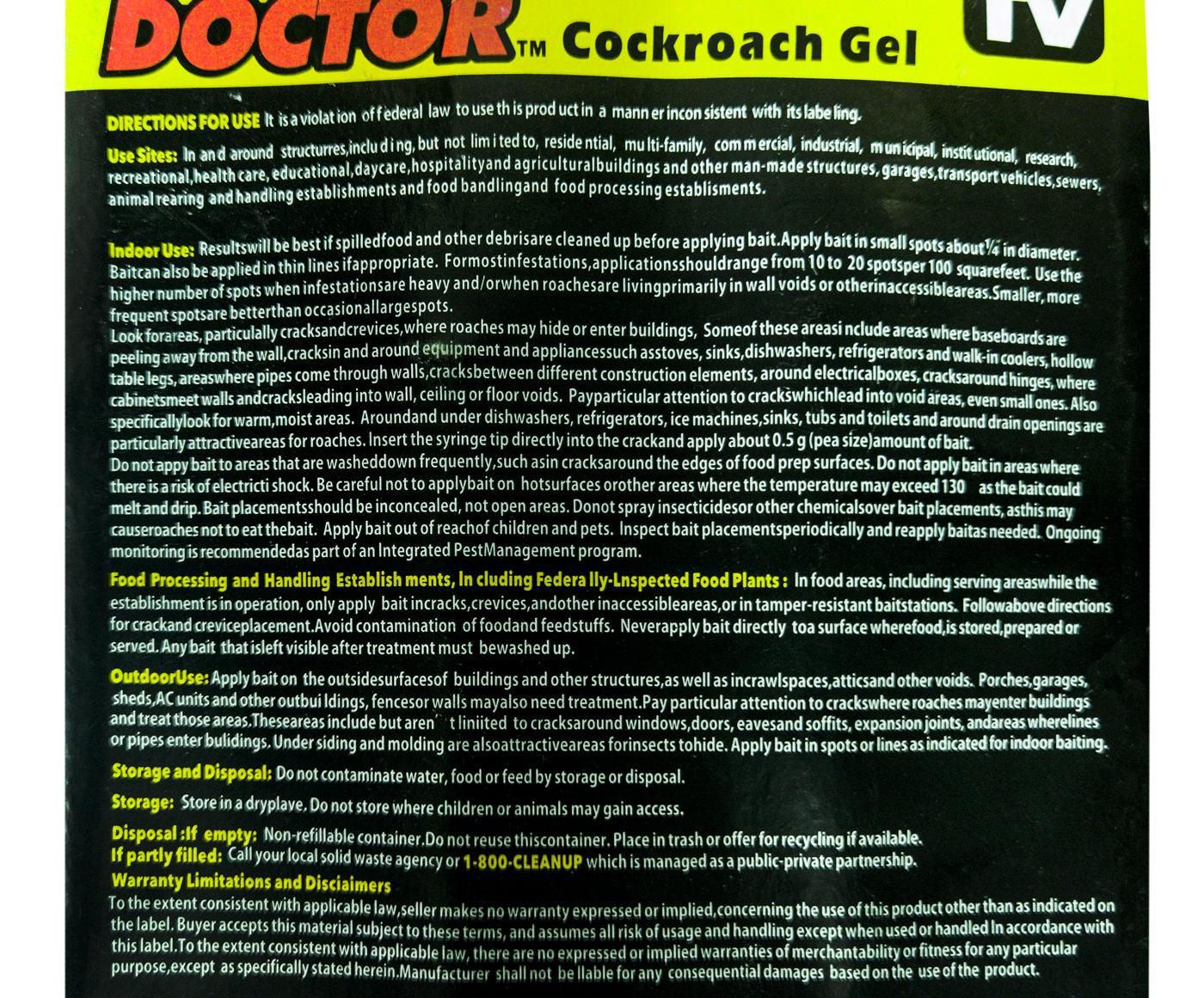 Приманка гель від тарганів у шприці Roach Doctor Cockroach Gel 30 г (1009549-White) - фото 3